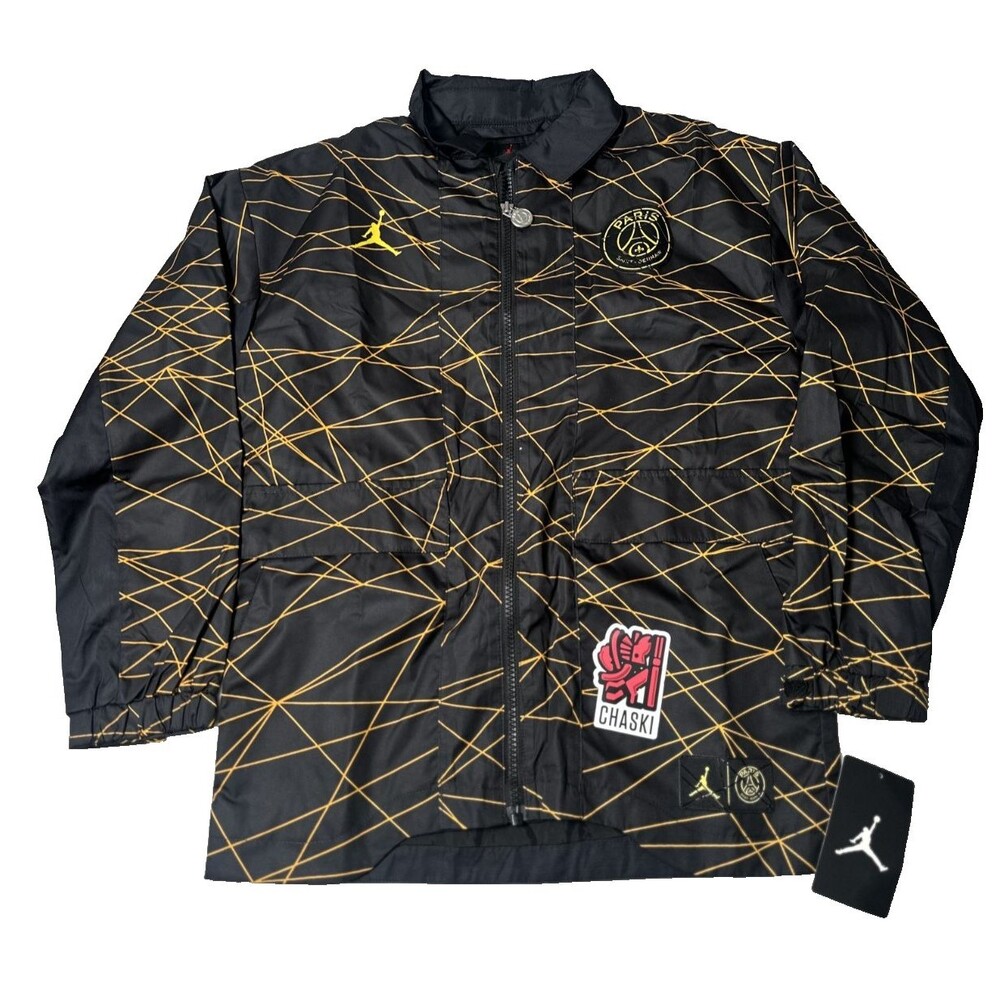 Jordan PSG Anthem Jacket 95C263-023 Black/ Orange Unisex Kids youth Medium NEW
